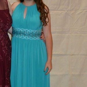 Women's Teal Formal Dress With Sequins